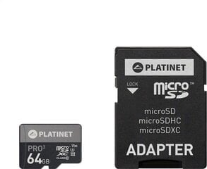 Platinet PMMSDX64UIII Micro SD карта памяти, 64 GB цена и информация | Platinet Телефоны и аксессуары | hansapost.ee