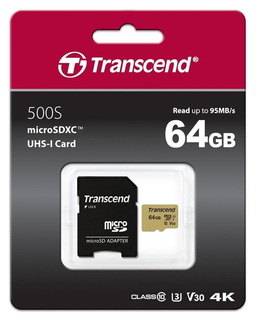 Transcend MicroSDXC 64GB (+SD Adapter) hind ja info | Mälukaardid mobiiltelefonidele | hansapost.ee