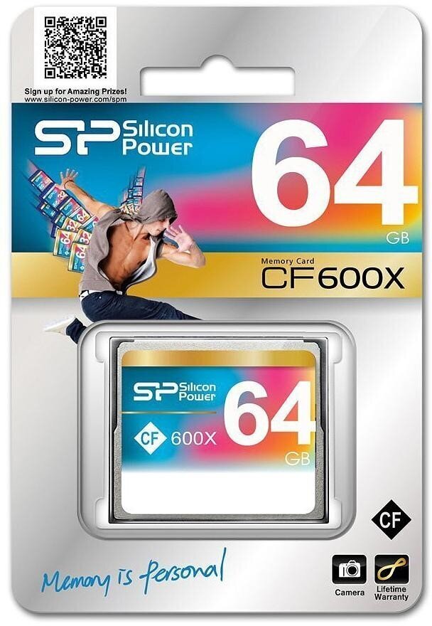 Silicon Power mälukaart CF 64GB 600x hind ja info | Mälukaardid mobiiltelefonidele | hansapost.ee