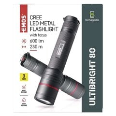 Laetav metallist taskulamp Cree LED Ultibright 80, 600lm hind ja info | Taskulambid, pealambid ja prožektorid | hansapost.ee