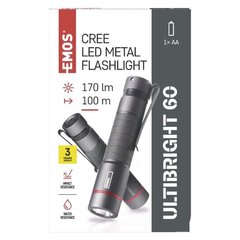 Водонепроницаемый фонарь Ultibright 60 CREE LED, металл, IP65, 170 лм, 100 м цена и информация | Фонарики, прожекторы | hansapost.ee