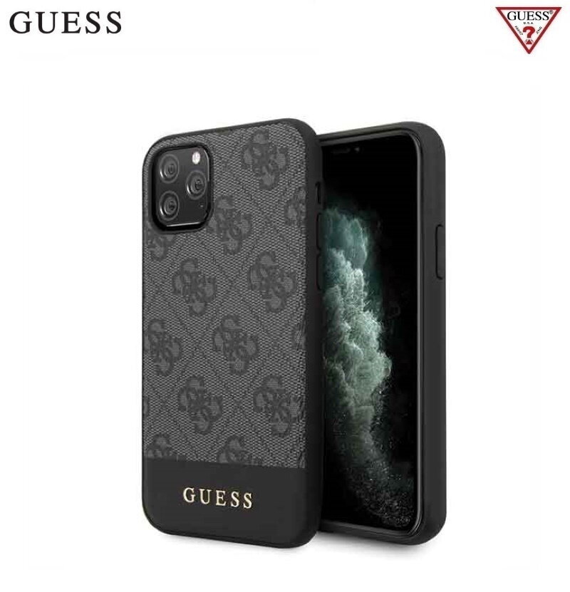 Ümbris Guess GUHCN58G4GLGR 4G Stripe hard back cover case, telefonile Apple iPhone 11 Pro, must hind ja info | Telefonide kaitsekaaned ja -ümbrised | hansapost.ee