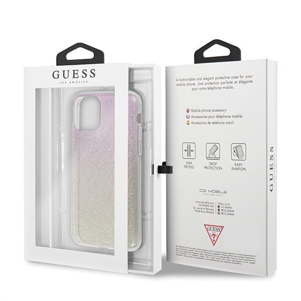 Guess iPhone 11 Pro GUHCN58PCUGLGPI rose gold hard case Glitter Gradient hind ja info | Telefonide kaitsekaaned ja -ümbrised | hansapost.ee