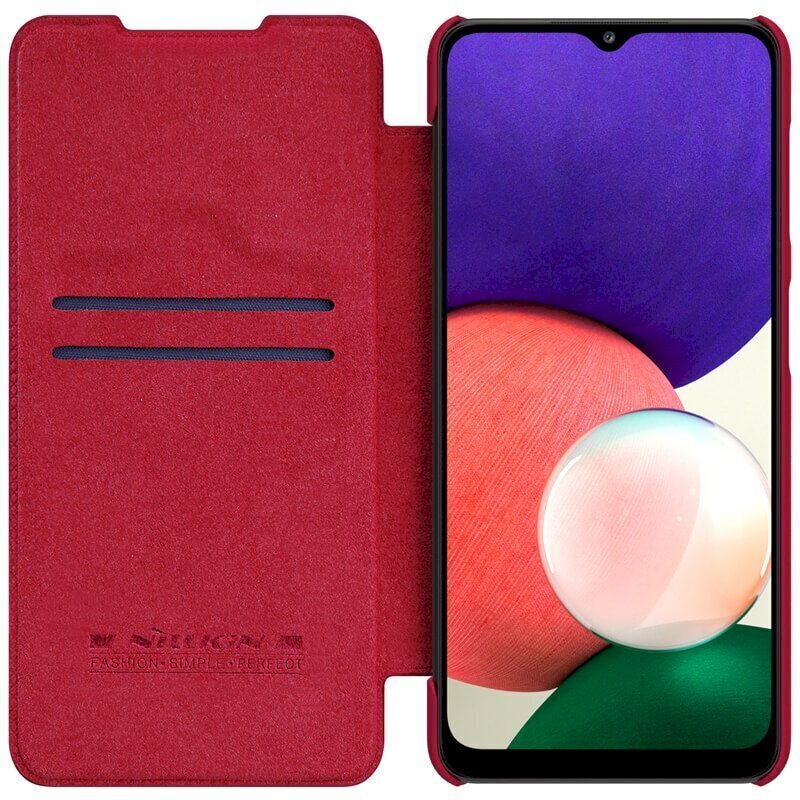 Nillkin Qin Book Case for Samsung Galaxy A22 4G Red hind ja info | Telefonide kaitsekaaned ja -ümbrised | hansapost.ee