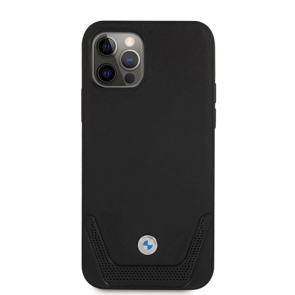 BMHCP12LRSWPK BMW Signature Leather Lower Stripe Case for iPhone 12 Pro Max 6.7 Black цена и информация | Telefonide kaitsekaaned ja -ümbrised | hansapost.ee