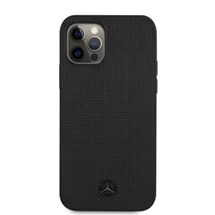 MEHCP12MMBLBK Mercedes Leather Meshed Effect Hard Case for iPhone 12/12 Pro 6.1 Black hind ja info | Telefonide kaitsekaaned ja -ümbrised | hansapost.ee