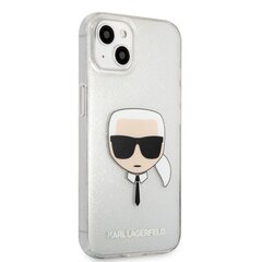 KLHCP13MKHTUGLS Karl Lagerfeld TPU Full Glitter Karl Head Case for iPhone 13 Silver hind ja info | Telefonide kaitsekaaned ja -ümbrised | hansapost.ee