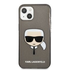 KLHCP13MKHTUGLB Karl Lagerfeld TPU Full Glitter Karl Head Case for iPhone 13 Black hind ja info | Telefonide kaitsekaaned ja -ümbrised | hansapost.ee