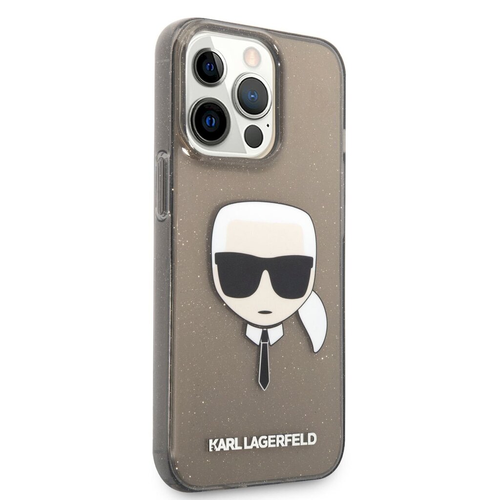 KLHCP13LKHTUGLB Karl Lagerfeld TPU Full Glitter Karl Head Case for iPhone 13 Pro Black hind ja info | Telefonide kaitsekaaned ja -ümbrised | hansapost.ee