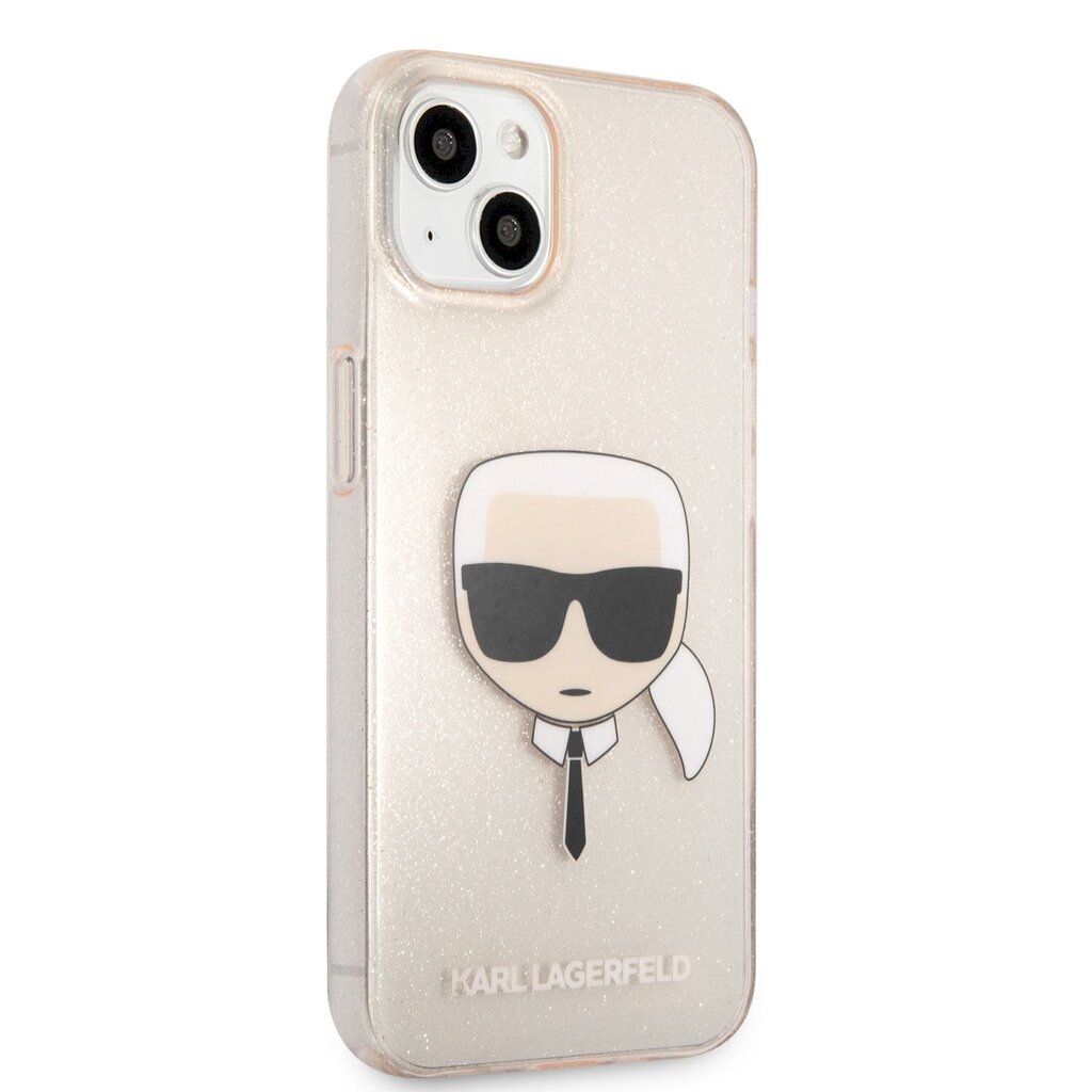 KLHCP13MKHTUGLGO Karl Lagerfeld TPU Full Glitter Karl Head Case for iPhone 13 Gold цена и информация | Telefonide kaitsekaaned ja -ümbrised | hansapost.ee