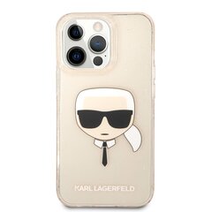 Чехол KLHCP13LKHTUGLGO Karl Lagerfeld TPU Full Glitter Karl Head Case for iPhone 13 Pro Gold цена и информация | Чехлы для телефонов | hansapost.ee