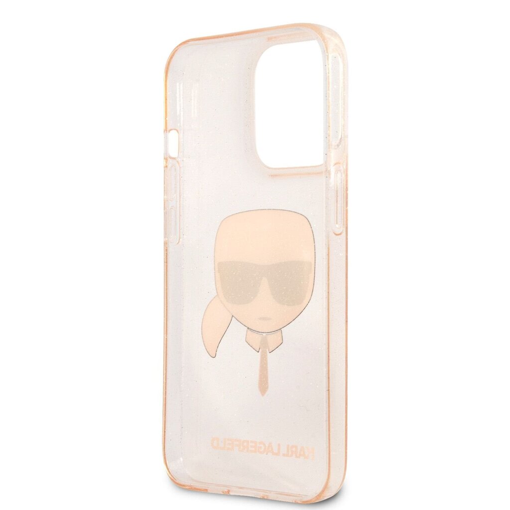 KLHCP13LKHTUGLGO Karl Lagerfeld TPU Full Glitter Karl Head Case for iPhone 13 Pro Gold hind ja info | Telefonide kaitsekaaned ja -ümbrised | hansapost.ee