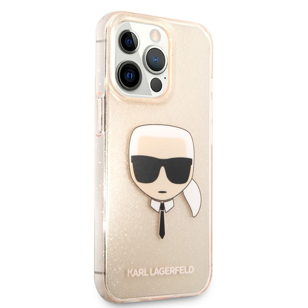 KLHCP13XKHTUGLGO Karl Lagerfeld TPU Full Glitter Karl Head Case for iPhone 13 Pro Max Gold цена и информация | Telefonide kaitsekaaned ja -ümbrised | hansapost.ee