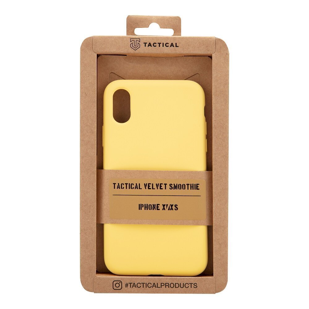 Telefoniümbris Tactical Velvet Smoothie Apple iPhone X/XS, Banana, kollane цена и информация | Telefonide kaitsekaaned ja -ümbrised | hansapost.ee