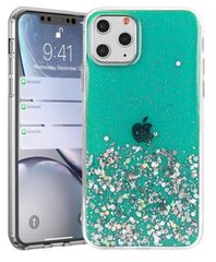 Силиконовый чехол Fusion glue glitter для Apple iPhone 13, зеленый цена и информация | Чехлы для телефонов | hansapost.ee
