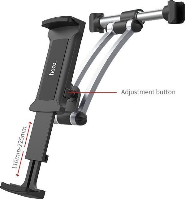 HOCO CA62 Alumiiniumist tagumine padi autohoidikus, must цена и информация | Telefonihoidjad | hansapost.ee