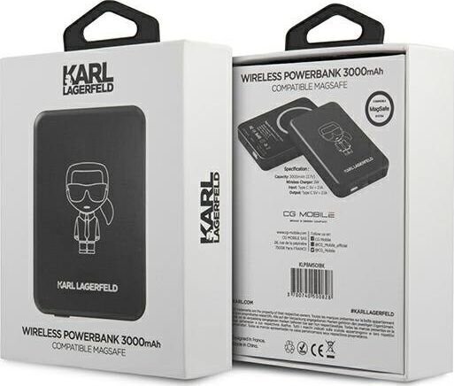 MagSafe Akupank 3000mAh Karl Lagerfeld KLPBMSOIBK- 2.1A / 5V цена и информация | Akupangad | hansapost.ee