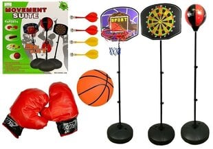 Spordimängude komplekt 3in1: korvpall, poks, noolemäng hind ja info | Ranna- ja õuemänguasjad | hansapost.ee