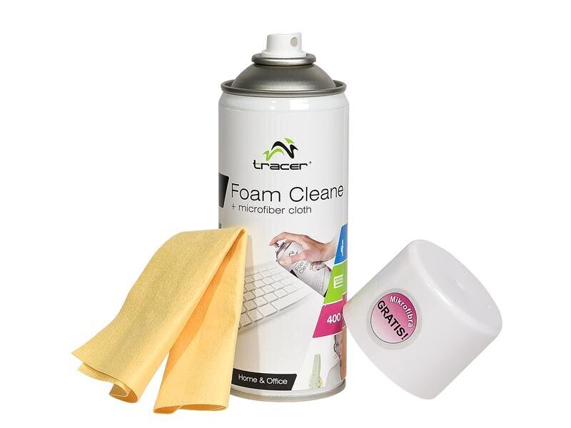 Puhastusvaht ja lapp Tracer Foam Cleaner + microfiber cloth 400ml цена и информация | Puhastusvahendid | hansapost.ee