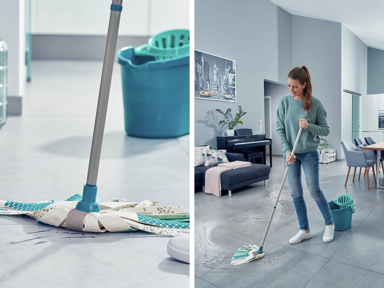 Leifheit Power Mop 3 in 1 põrandapuhastuskomplekt, hall / roheline hind ja info | Puhastustarvikud | hansapost.ee