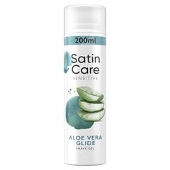 Raseerimisgeel naistele Gillette Satin Care Sensitive Aloe Vera Glide, 200 ml цена и информация | Средства для бритья | hansapost.ee