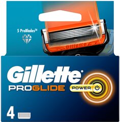 Сменные кассеты Gillette Fusion Proglide Power, 4 шт цена и информация | Gillette Гигиенические товары | hansapost.ee