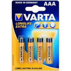 Элементы Varta Longlife AAA, 4 шт. цена и информация | Батареи | hansapost.ee