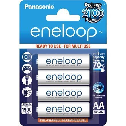 Panasonic Eneloop BK-3MCCE/8BE laetavad elemendid, 4 tk. цена и информация | Patareid | hansapost.ee