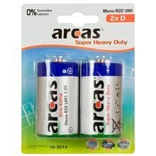 Батарейки Arcas Super Heavy Duty LR20, 2 шт цена и информация | Батарейки | hansapost.ee