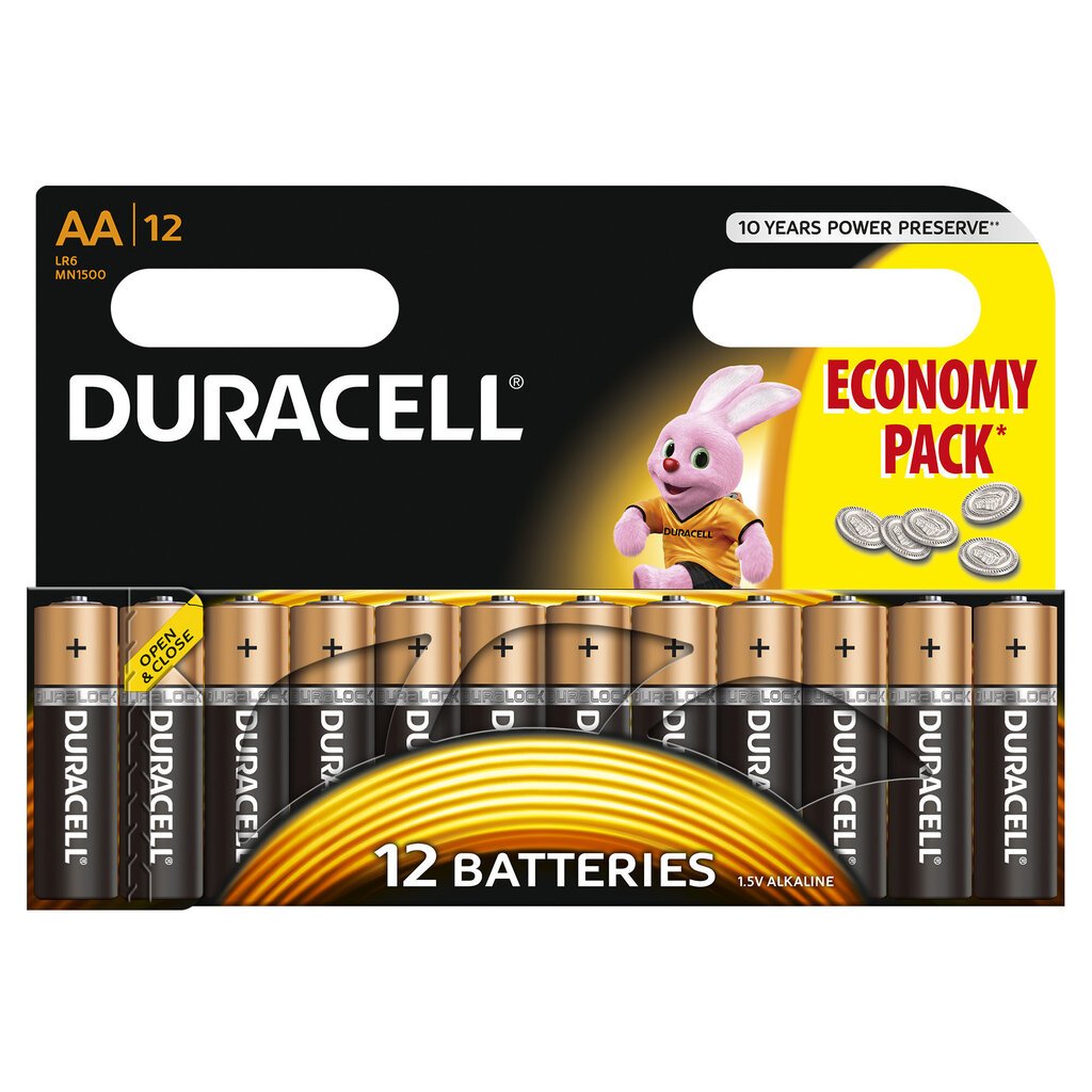 Patareid Duracell AA / MN1500 Alkaline LR6 1.5V. 12 tk (EU blister) цена и информация | Patareid | hansapost.ee