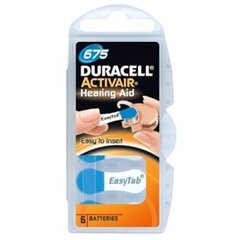 Батарейки для слуховых аппаратов Duracell ActivAir 675, 6 шт. цена и информация | Батарейки | hansapost.ee