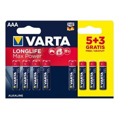 Щелочные батарейки Varta AAA Longlife Max Power (8 шт.) цена и информация | Батарейки | hansapost.ee