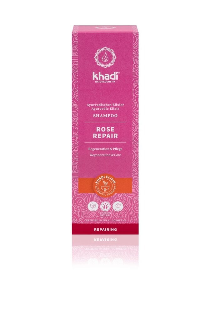 Ayurveda taastav šampoon Rose Repair Elixir Khadi 200 ml цена и информация | Šampoonid | hansapost.ee