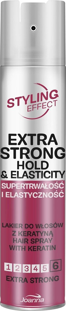 Eriti tugeva fikseerimisega juukselakk Joanna Styling Effect Hold and Elasticity 250 ml цена и информация | Juuste viimistlusvahendid | hansapost.ee