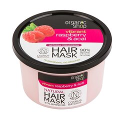 Маска для объема волос Organic Shop Raspberry & acai, 250 мл цена и информация | Organic Shop Уход за волосами | hansapost.ee