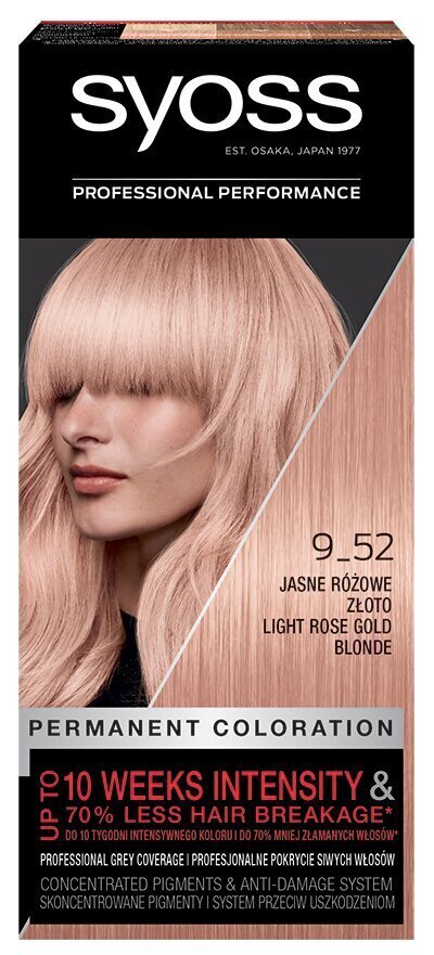 Syoss Color juuksevärv 9-52 HELEROOSA KULDNE BLOND цена и информация | Juuksevärvid | hansapost.ee
