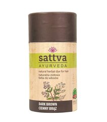 Растительная краска для волос темно-коричневая Dark Brown Sattva Ayurveda, 150г цена и информация | Краска для волос | hansapost.ee