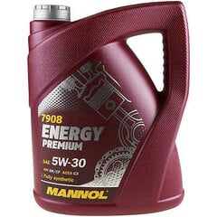 Mootoriõli Mannol Energy Premium 5W-30 Fully Synthetic, 5L hind ja info | Mootoriõlid | hansapost.ee