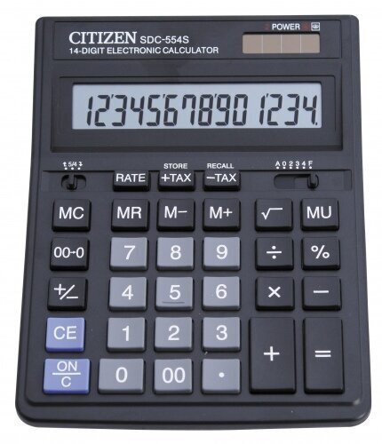 Töölaua kalkulaator Citizen SDC 554S, must цена и информация | Kirjatarvikud | hansapost.ee