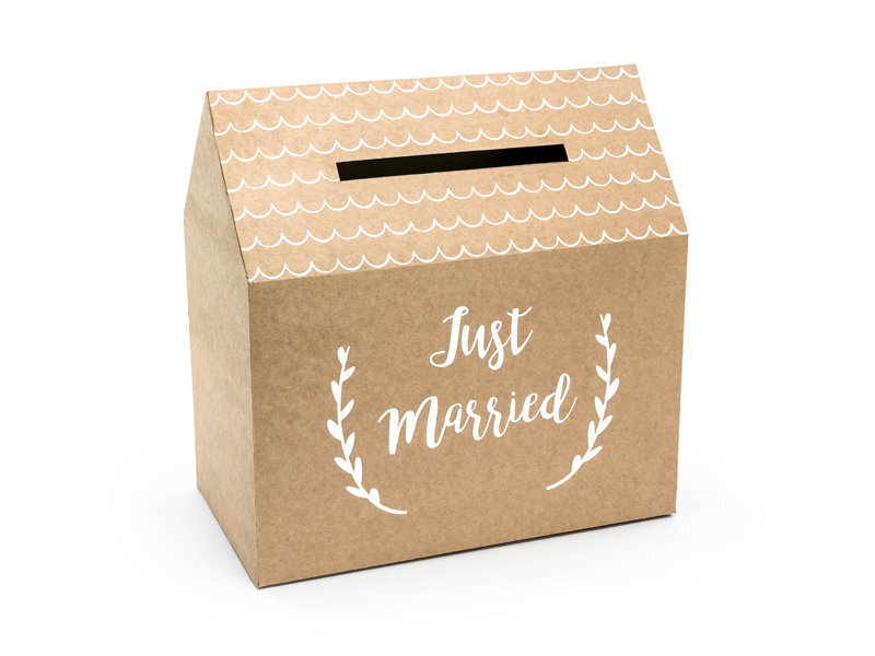 Pulmasoovide karp Just Married Kraft 30x30,5x16,5 cm цена и информация | Peokaunistused ja dekoratsioonid | hansapost.ee