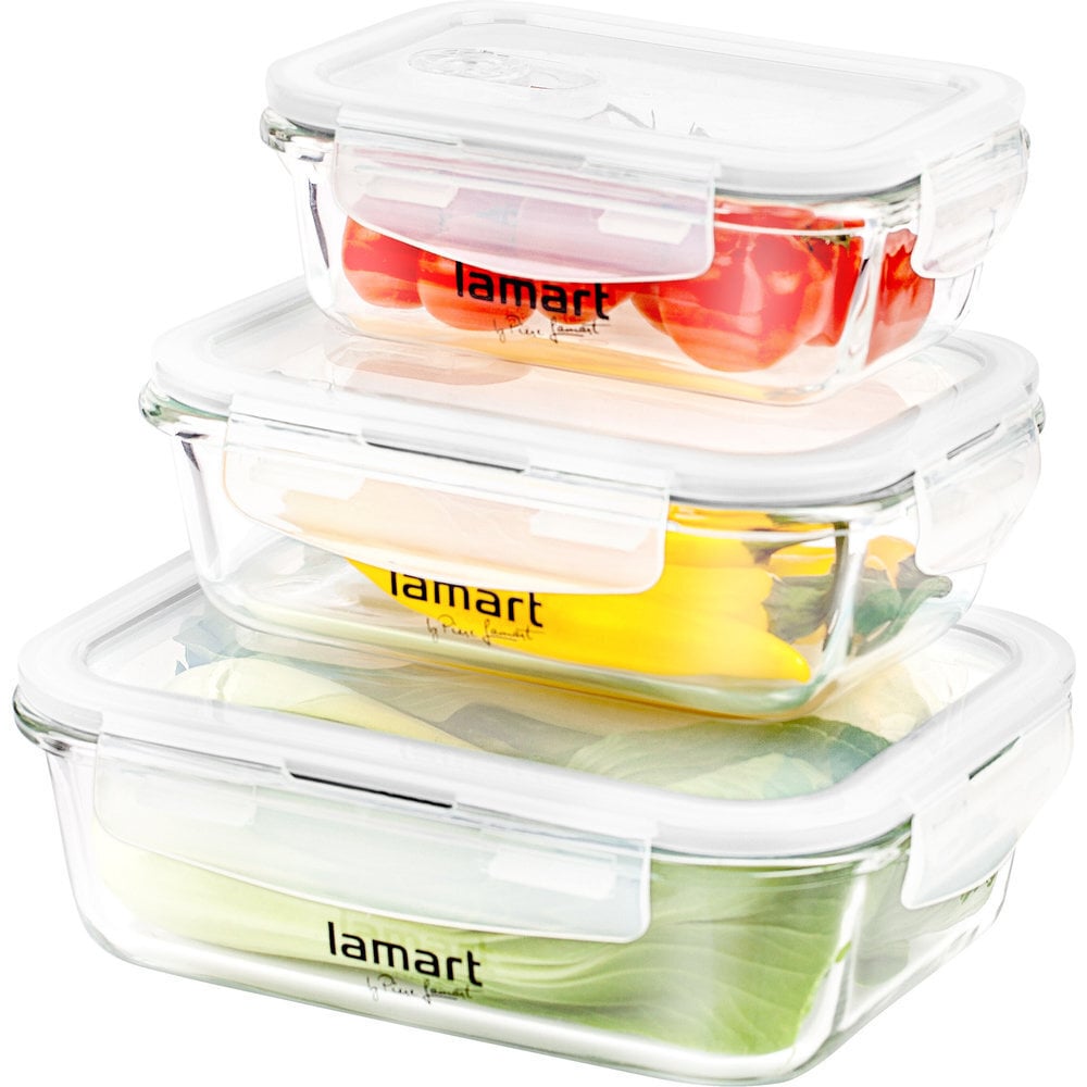 LAMART Air toidu säilituskonteinerite komplekt, 3 tk. (370/640/1040 ml) цена и информация | Toiduainete säilitusnõud | hansapost.ee