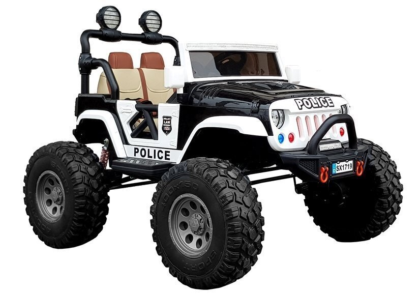 Elektriauto lastele Jeep SX1719 Police, must цена и информация | Laste elektriautod | hansapost.ee