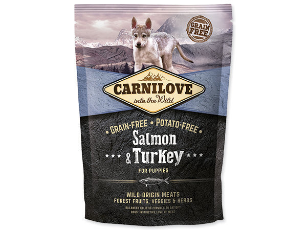 Carnilove Salmon & Turkey for Puppies koeratoit 1,5 kg цена и информация | Koerte kuivtoit ja krõbinad | hansapost.ee