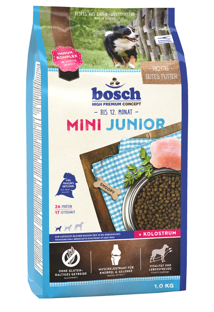 Kuivtoit koertele Bosch Mini Junior (High Premium) 1kg цена и информация | Koerte kuivtoit ja krõbinad | hansapost.ee