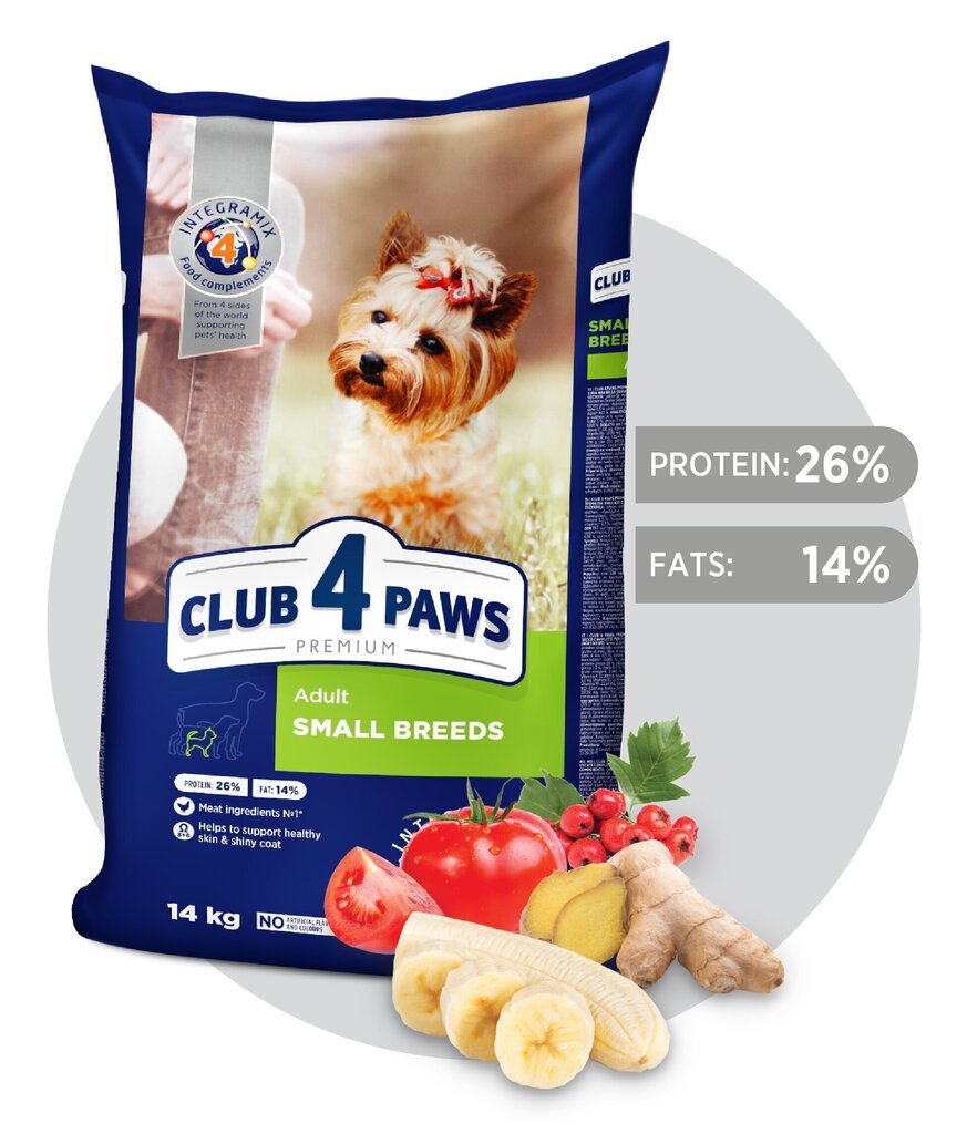 CLUB 4 PAWS Premium täisväärtuslik kuivtoit koertele Small Breeds, 14kg hind ja info | Koerte kuivtoit ja krõbinad | hansapost.ee