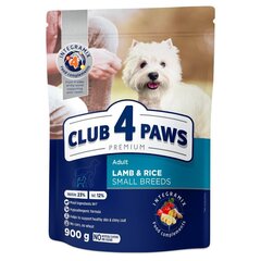 CLUB 4 PAWS Premium полноценный сухой корм Hipoallergenic small breeds, 900г цена и информация | Сухой корм для собак | hansapost.ee