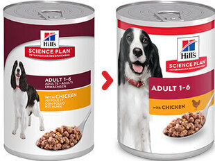 Hill's Sience Plan Adult корм для собак с курицей, 370г цена и информация | Консервы для собак | hansapost.ee