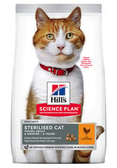 Hill's Science Plan Young Adult Sterilised Cat kuivtoit kassidele koos kanaga, 3kg hind ja info | Hill's Lemmikloomatarbed | hansapost.ee