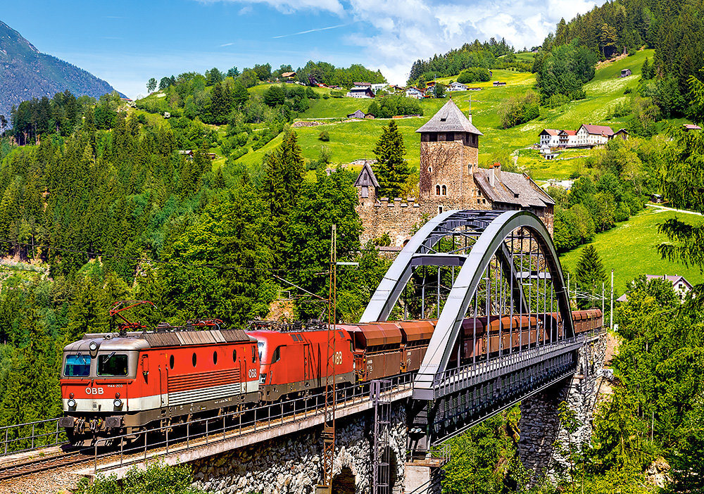 Pusle Castorland Train On The Bridge, 500 osaline цена и информация | Pusled lastele ja täiskasvanutele | hansapost.ee