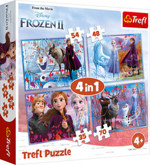 TREFL pusle Lumekuninganna ja igavene talv 2 (Frozen 2) 4in1 hind ja info | Pusled lastele ja täiskasvanutele | hansapost.ee